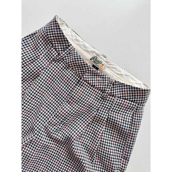 ROOTS Rossland Check Pleat High Waisted Cropped Trousers Pants, Size 4 - Picture 12 of 15